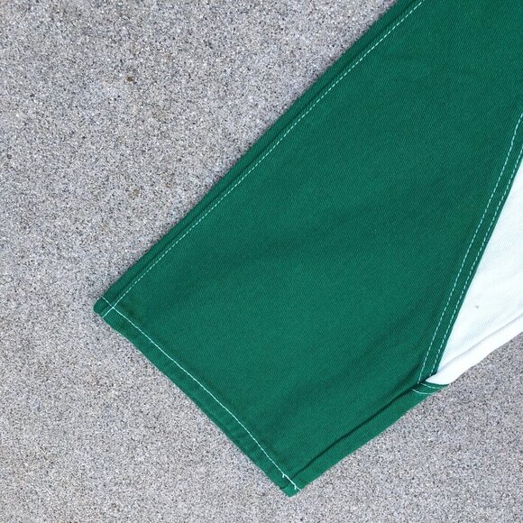 PACSUN Low Rise Carpenter Denim Jeans Women's 28 Color Block Green Pants​ - Picture 5 of 11